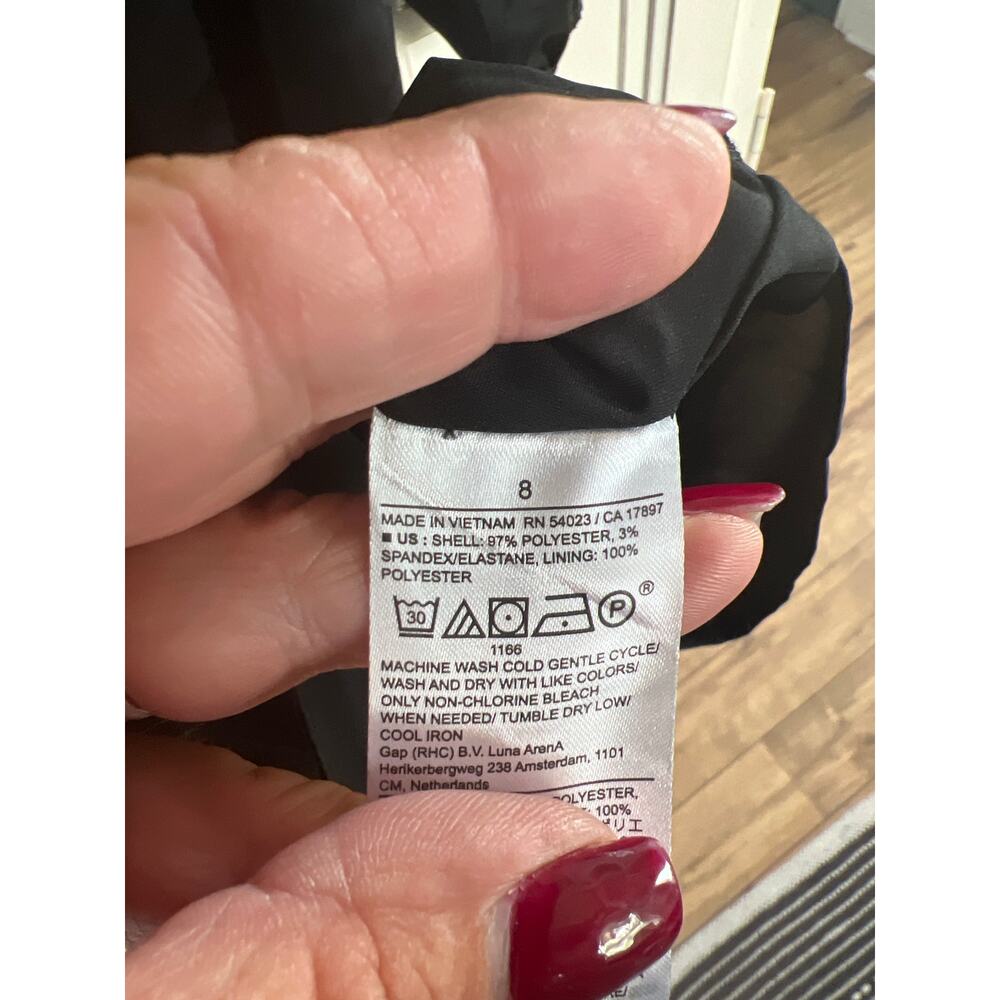 NWT Banana Republic size 8 black satin midi dress - Picture 5 of 5